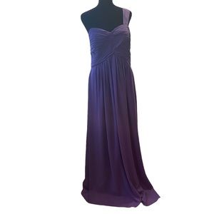 NWT Bill Levkoff  formal gown, purple, ruched bodice, size 14